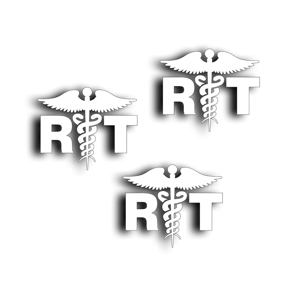 3X RT Caduceus Decal for Radiologic Technologist Respiratory Therapist Nurse WT