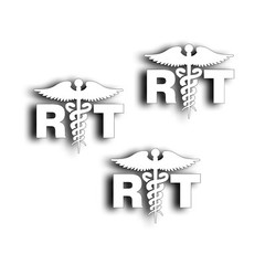 3X RT Caduceus Decal for Radiologic Technologist Respiratory Therapist Nurse WT