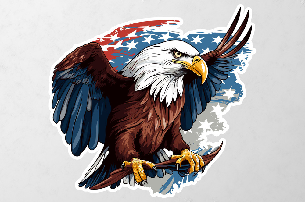 Usa Eagle Painted B Re , Vynil DWall Windown,Bumper,Etc Laminated 6yr Free Stick