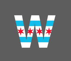 Chicago Cubs Sticker Decal W Win Logo Flag Car 5″x4″