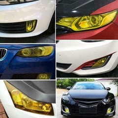 KOMAS 12” X 48” Tint Vinyl Film Sticker Sheet Roll X 48”, Glossy Yellow
