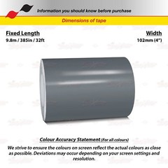 DARK GRAY 4″ 102mm Roll PIN STRIPE Car Striping Line TAPE Decal Vinyl Sticker