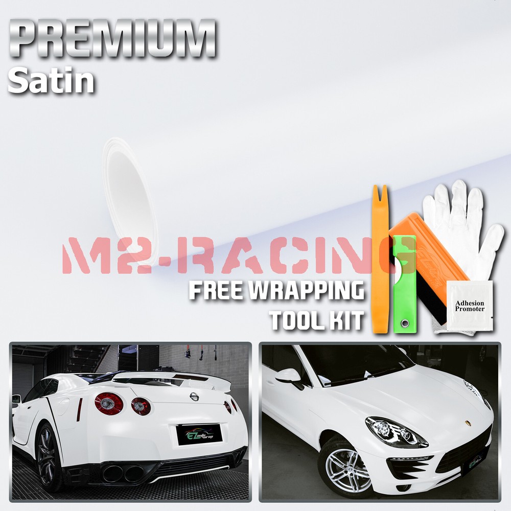 Premium Satin White Matte Flat Vinyl Wrap Sticker Film DIY Decal Bubble Free