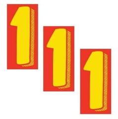 CAR DEALER WINDSHIELD STICKERS LARGE VINYL NUMBER DECALS 3 PACKS RED YELLOW