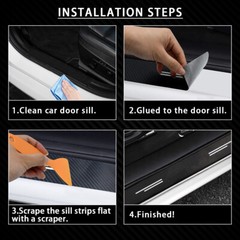 4 For Ram 1500 Truck Car Door Sill Protector Threshold Sticker Plate Entry Guard