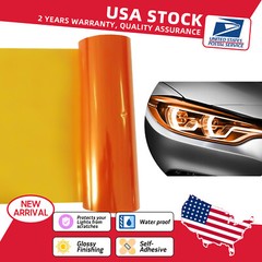 Amber orange Headlight Tint Film Taillight Vinyl Wrap Fog Light Bulbs Light US