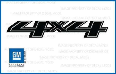 set of 2 – 2018 4×4 Decals – stickers Chevy Silverado Black Blackout Side FG7E1