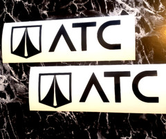 ATC ROM trailer DECALS Stickers Gloss BLACK 16.5″ X 5″ – (2) Fast USA!