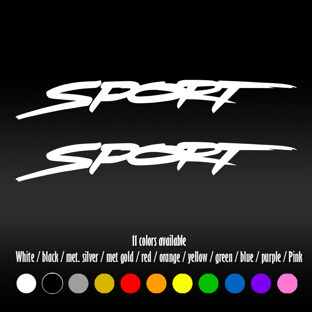 8″ Sport Text Font Trunk Bumper Car Window Diecut Vinyl Decal sticker