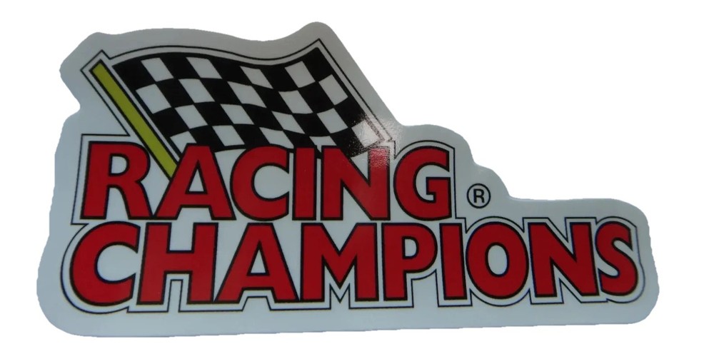 Racing Champions Vinyl Sticker Decal Die Cut Checkered Flag Red Multicolor
