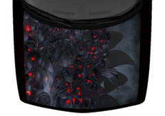 Abstract Black and Red Pattern Truck Hood Wrap Vinyl Car Graphic Decal 58″x65″