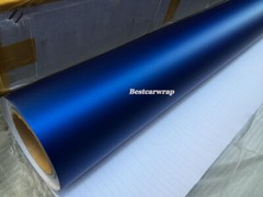 50FT x 5FT Entire Car Wrap Blue Metallic Matte Chrome Vinyl Film Sticker Decal