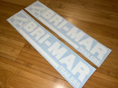BRI-MAR Trailers OEM Replacement TRAILER DECAL Stickers – SET OF 2 – 18” White