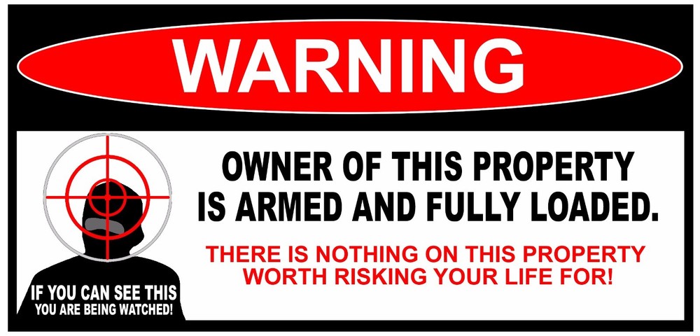 Owner Armed Warning Sticker 2nd Amendment Decal Gun Firearm 6″ Inches Long