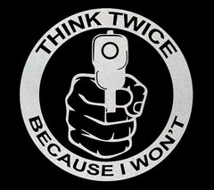 Reflective Think Twice Because I Don’t 2A Gun Right-Vinyl Decal-Window-6x6inches