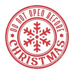 2” Christmas Stickers (6) Do Not Open Santa Kids Cute North Pole Present