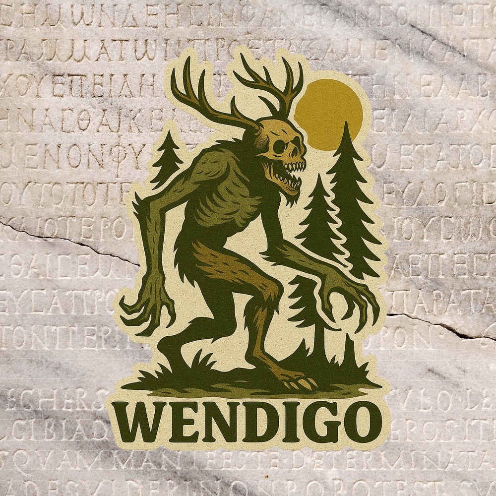 Wendigo Decal Cryptid Retro Sticker Car Truck Window Bumper DieCut Vinyl Decals