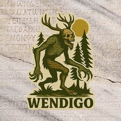Wendigo Decal Cryptid Retro Sticker Car Truck Window Bumper DieCut Vinyl Decals