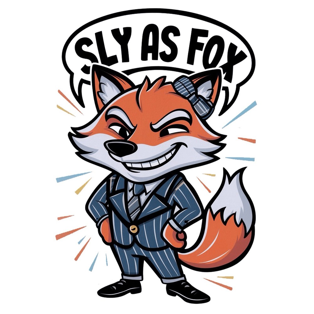 Cute Animal Quotes Sticker (3 Inch) Funny Sly As A Fox In A Suit Sophisticated !