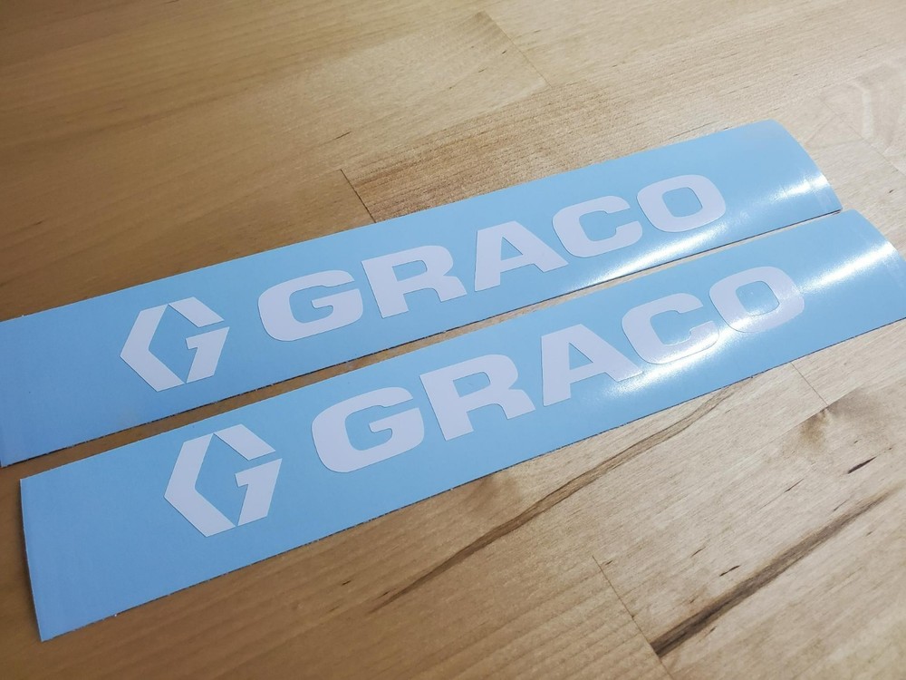 graco pump sprayer Decals Stickers 8” (2) Gloss white VINYL Fast USA