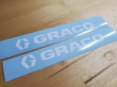 graco pump sprayer Decals Stickers 8” (2) Gloss white VINYL Fast USA