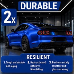 5ft x 50ft Matte Chrome Blue Car Wrap Ultra Smooth No Orange Peel Air Release