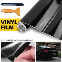 59” x 11.8” 2080 Black Vinyl Vehicle Wrap Car Sticker Film Decal Bubble Free