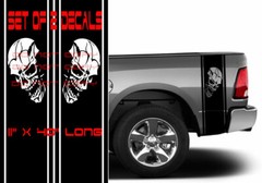 Pickup Skull Punisher rear bed Decals Stickers For RAM TACOMA TUNDRA FORD CHEVY