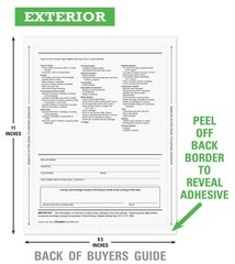 Exterior Buyers Guide – Massachusetts – Window Stickers (100 Pack)