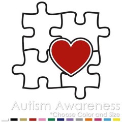 2 COLOR AUTISM AWARENESS PUZZLE HEART CAR VINYL DECAL STICKER (AW-05)
