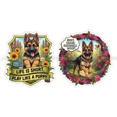 German Shepherd Dog Mom Vinyl Decal Sticker Pet Love Paw Paws Puppy 2 Pack MM