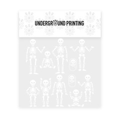 Skeleton Family Adults and Kids – Halloween Vinyl Decal Sticker |7″ Wide | White