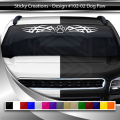 102-02 DOG PAW PRINT Windshield Decal Window Sticker Vinyl Graphic Dog Lover