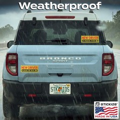 Stickios Funny New Driver Stickers for Cars & Windows (Non-Magnetic)