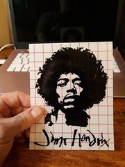 JIMI HENDRIX BLACK PERMANENT VINYL CAR WINDOW DECAL