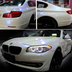 Glossy White to Blue Pearl Chameleon Chrome Vinyl Wrap Car Sticker Flexible US