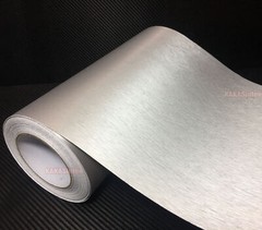 Silver Flexible Car Matte Brushed 3D Metal Entire Auto Vinyl Wrap Sticker ABUS