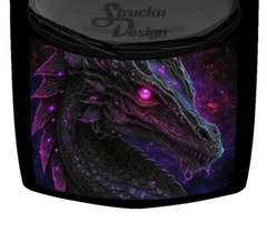 Galaxy Purple Mystical Light Glow Dragon Hood Wrap Vinyl Graphic Decal 58″ x 65″
