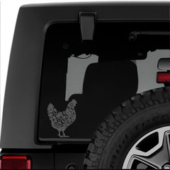 BOHO CHICKEN ROOSTER HEN FARMHOUSE CAR WINDOW DECAL VINYL DECAL STICKER