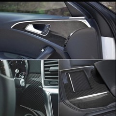 High Glossy 5D Carbon Fiber Black Vinyl Film Car Wrap DIY Decals 12″X60″