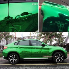 50FT Green Stretchable Entire Car Mirror Chrome Vinyl Wrap Sticker Air Free AX