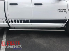 For Dodge Ram 1500 Stripes Side Rocker Dash Vinyl Decals Graphics 2009-2018