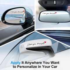 JUSTTOP 4PCS Car Decal,Decorative Rearview Mirror Sticker,I Ily-black&red