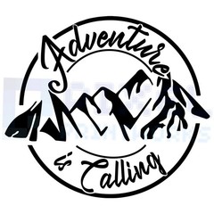 ‘Adventure Is Calling’ Mountain Vinyl Decal with Script Font by Pixel Printworks