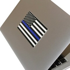 3 x Blue Line American USA Flag Sticker Police Car Vehicle Window Bumper Decal