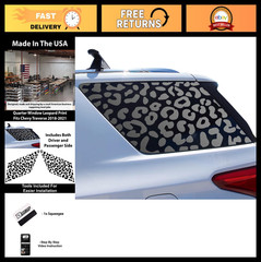 Precut Matte Black Leopard Cheetah Rear Quarter Window Decal Stickers for Chevy