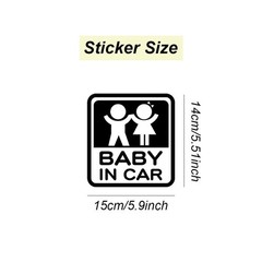 1PCS Car Exterior Baby Warning Sticker Waterproof Self-Adhesive Paper Black