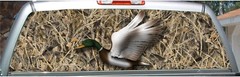 Obliteration mallard duck camouflage rear window view thru graphic decal