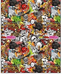 12″ X 60″ JDM ANIMAL STYLE GRAFFITI STICKER BOMB VINYL WRAP STICKER DECAL