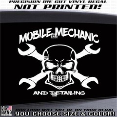 Mobile Diesel Mechanic Vinyl Sticker Decal Car Truck Window Business Advertising